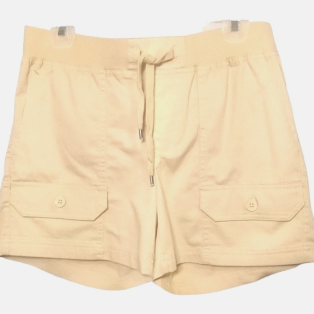Brand New With Tags!! Chaps Women's Drawstring Beige Short Size M